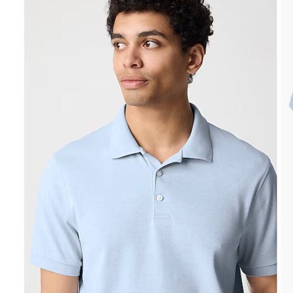 J. Crew Factory cf933 Heathered Chambray Blue Soft touch Polo size L NWT - Picture 4 of 9